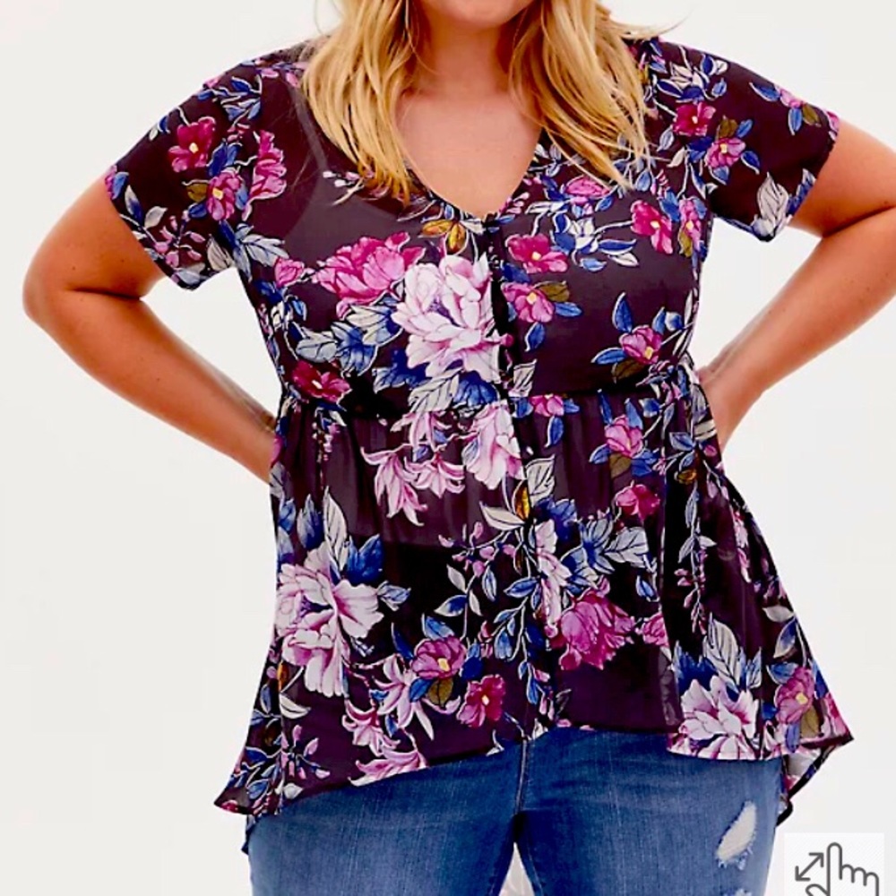 Brand new torrid sheer high low top